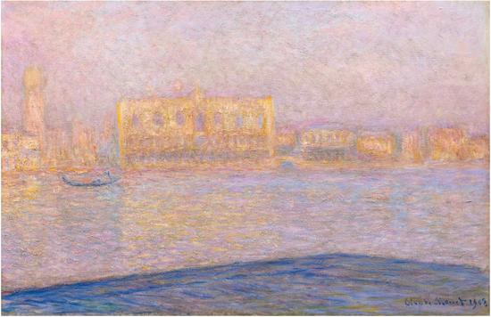 克勞德·莫奈（Claude Monet），《從圣喬治·馬焦雷島觀總統(tǒng)府》(Le Palais Ducal vu de Saint-Georges Majeur)，1908 圖片：Courtesy Sotheby's