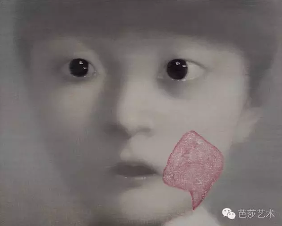 張曉剛《我的女兒1號》，布上油畫，40×50cm，2000