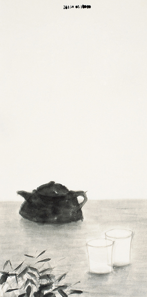 謝海 好的茶 水墨紙本 68cm×34cm 2013年