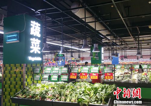 資料圖：超市中的蔬菜區(qū)。<a target='_blank' href='http://www.chinanews.com/' >中新網(wǎng)</a>記者 李金磊 攝