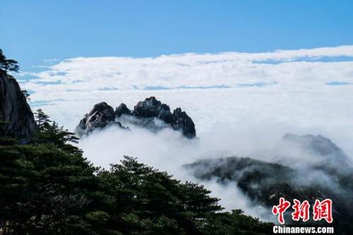  9日，安徽黃山風景區(qū)經(jīng)過昨夜雷雨天氣的洗禮，云海、佛光等壯麗風景展現(xiàn)在游客們的眼前?！±罱饎?攝