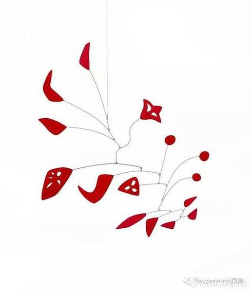 　　亞歷山大·考爾德（Alexander Calder），《紅色的花》（Red Flowers），1954，金屬薄片 鐵絲 油漆，130.8 x 109.2 厘米 / 51 1/2 x 43 英寸。? 考爾德基金會，紐約 / 2017 ProLitteris，蘇黎世，圖片：考爾德基金會，豪瑟沃斯