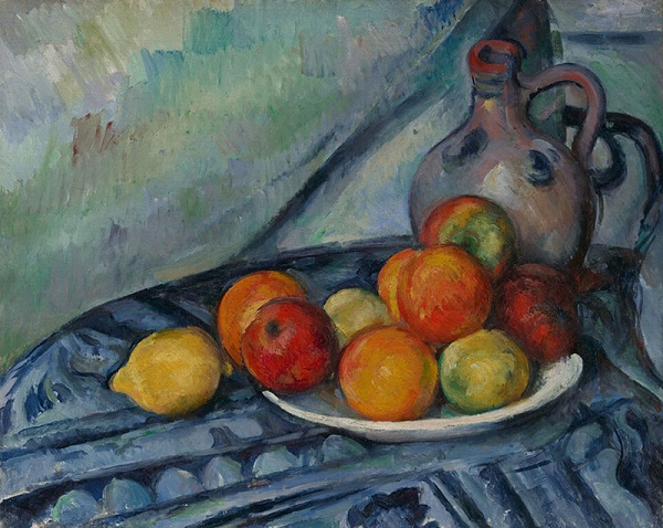 《桌子上的水果和罐子》（Fruit and a Jug on a Table）保羅·塞尚（Paul Cézanne）

　　美國(guó)繪畫(huà)