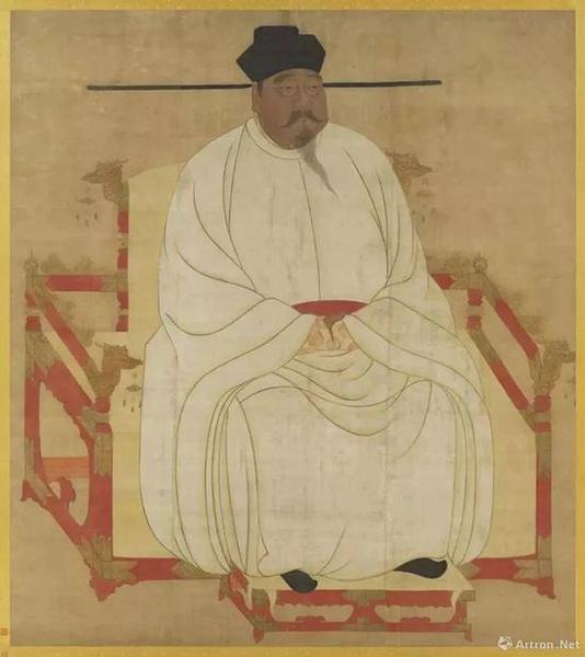 （傳）王靄《宋太祖坐像》絹本、設色，縱191cm橫：169.7cm，現(xiàn)藏臺北故宮博物院