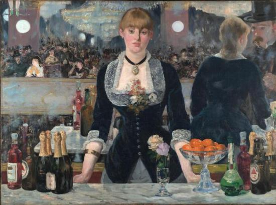 《女神游樂廳酒吧（A Bar at the Folies-Berge?re）》，馬奈，1882年