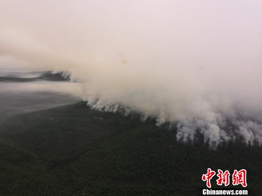 圖為大興安嶺金河火場航拍畫面。重點國有林管理局防滅火指揮部供圖