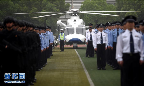 5月27日，各警種代表參加誓師大會。新華社記者王定昶攝